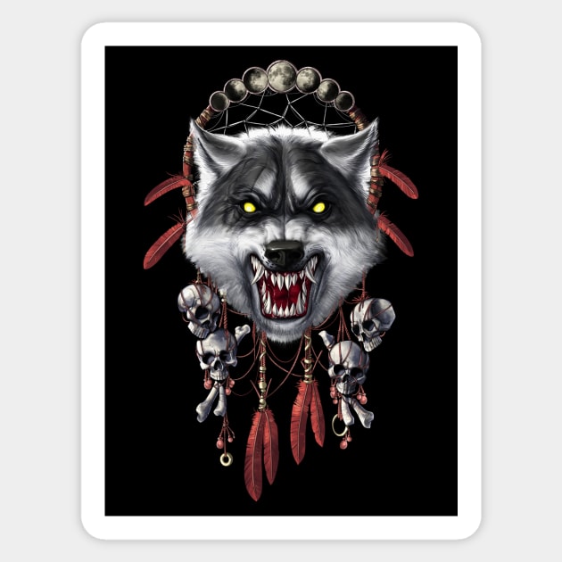 Werewolf Dreamcatcher Sticker by underheaven